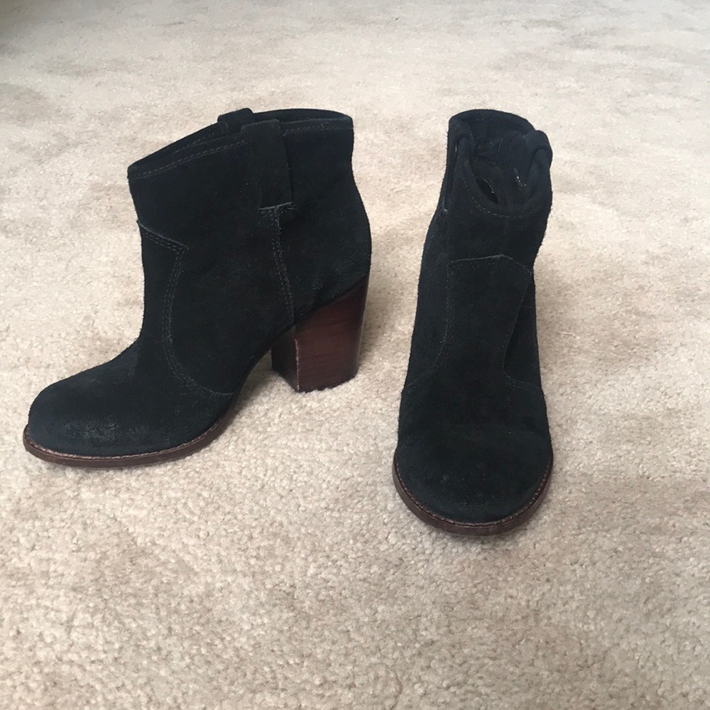 Size 7 Black Suede Heeled Booties from Nordstrom